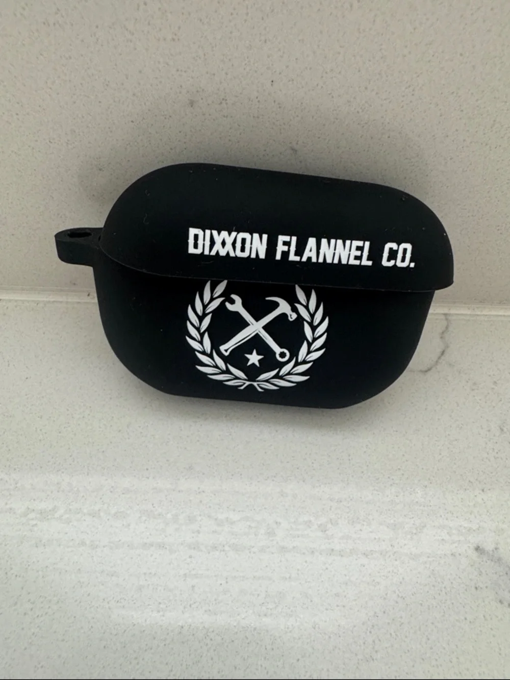 DIXXON Protective 2nd Gen Airpod Case - Black with White Crest Logo